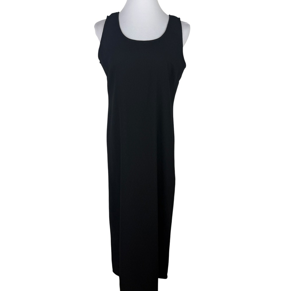 Studio I Women's 10 Black Sleeveless Scoop Neck Maxi Dress Back Slit